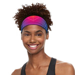 Blue Geometric EDM Light Print Sports Headband