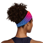 Blue Geometric EDM Light Print Sports Headband