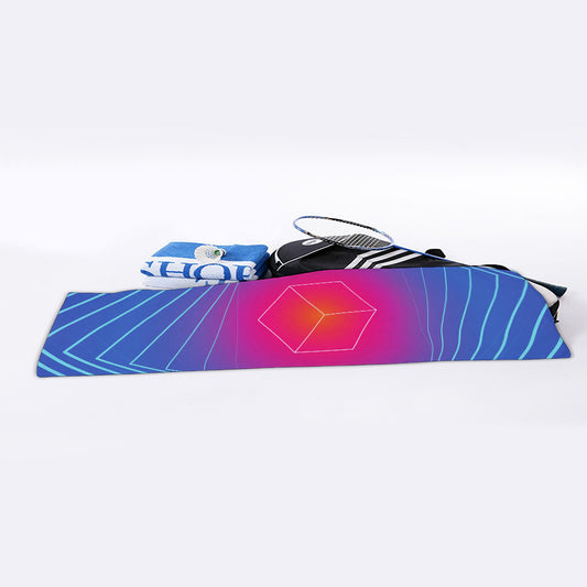 Blue Geometric EDM Light Print Sports Towel