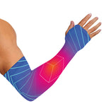 Blue Geometric EDM Light Print Sun Protection Arm Sleeves