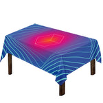 Blue Geometric EDM Light Print Tablecloth