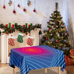 Blue Geometric EDM Light Print Tablecloth