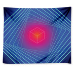 Blue Geometric EDM Light Print Tapestry