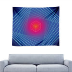 Blue Geometric EDM Light Print Tapestry