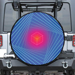 Blue Geometric EDM Light Print Tire Cover