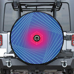 Blue Geometric EDM Light Print Tire Cover With Camera Hole