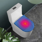 Blue Geometric EDM Light Print Toilet Lid Cover