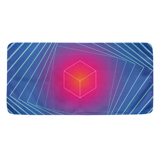 Blue Geometric EDM Light Print Towel