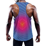 Blue Geometric EDM Light Print Training Tank Top