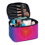 Blue Geometric EDM Light Print Travel Makeup Bag