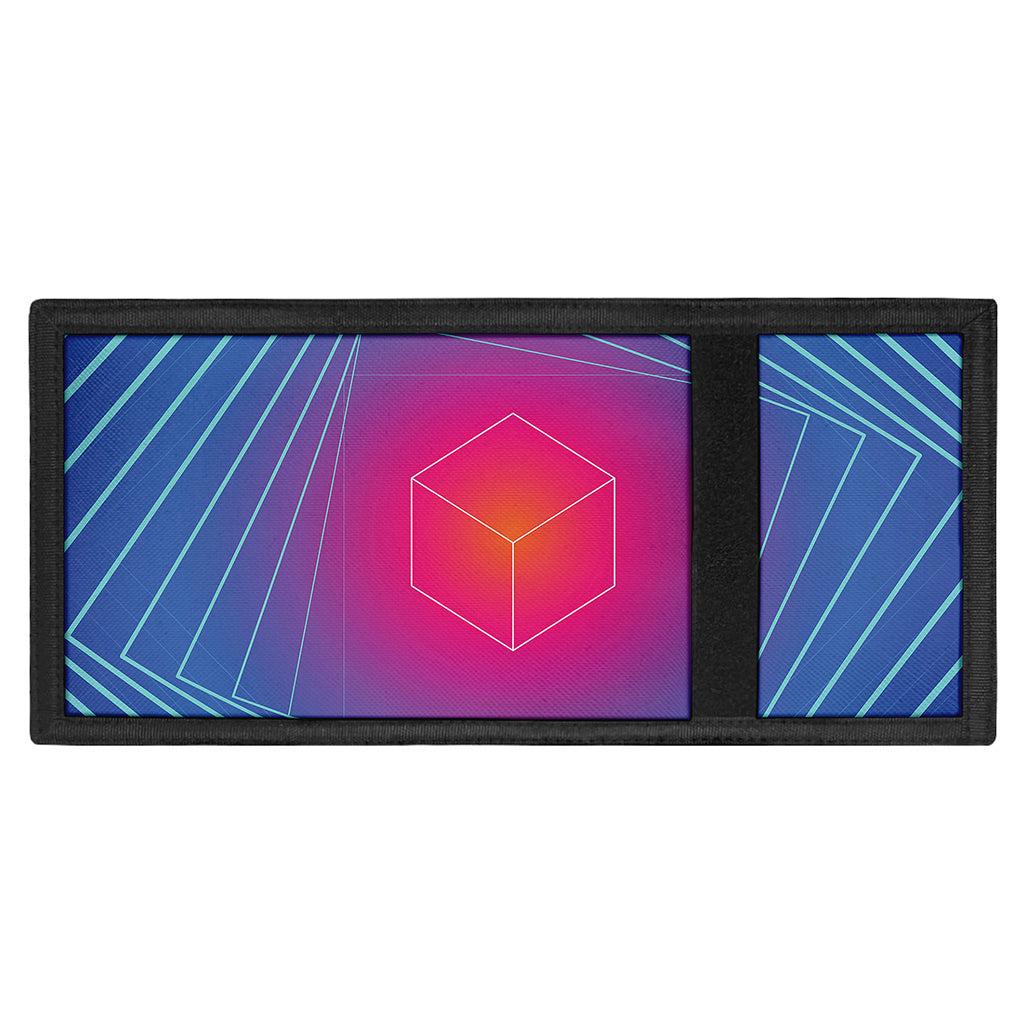 Blue Geometric EDM Light Print Trifold Wallet