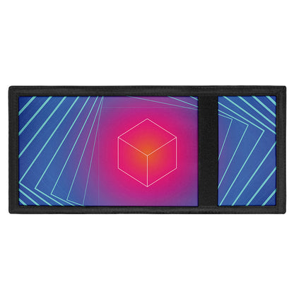 Blue Geometric EDM Light Print Trifold Wallet