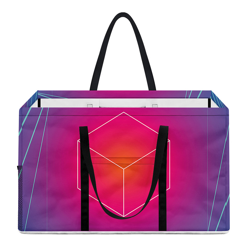 Blue Geometric EDM Light Print Utility Tote Bag