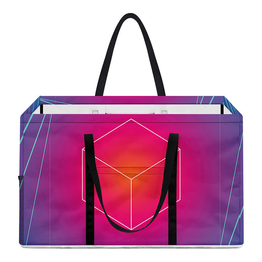 Blue Geometric EDM Light Print Utility Tote Bag