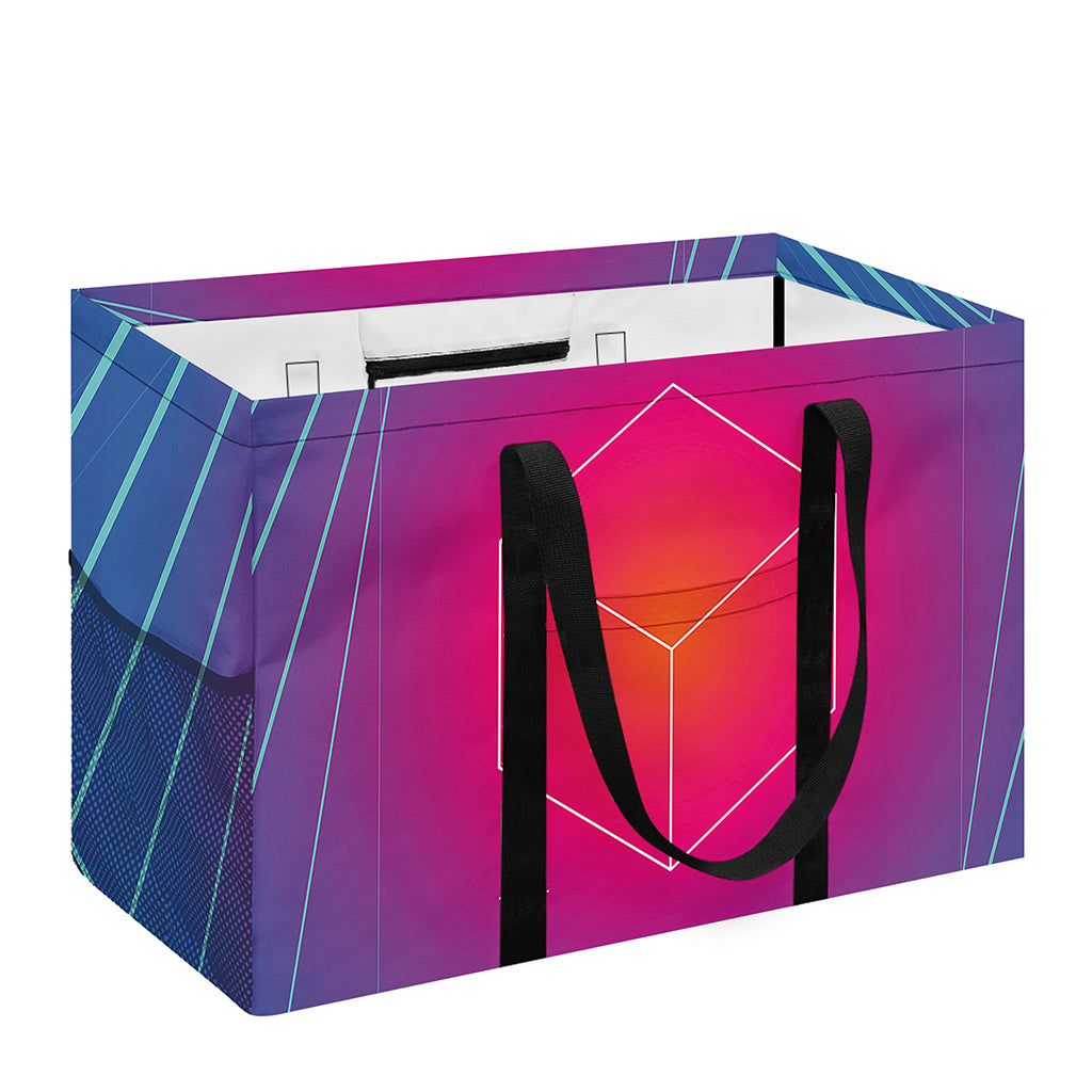 Blue Geometric EDM Light Print Utility Tote Bag