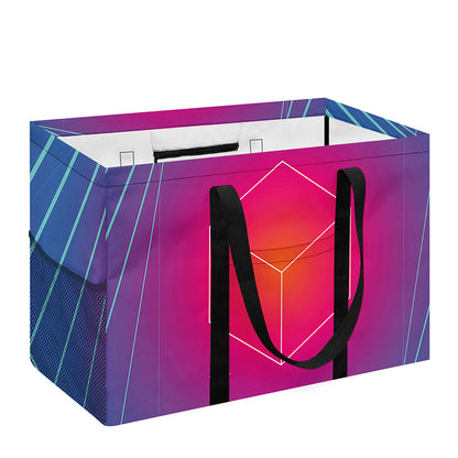 Blue Geometric EDM Light Print Utility Tote Bag