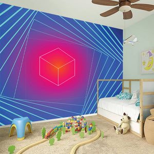 Blue Geometric EDM Light Print Wall Sticker