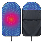 Blue Geometric EDM Light Print Waterproof Car Seat Cover