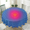 Blue Geometric EDM Light Print Waterproof Round Tablecloth