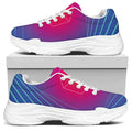 Blue Geometric EDM Light Print White Chunky Shoes