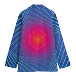 Blue Geometric EDM Light Print Women's Blazer