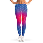 Blue Geometric EDM Light Print Women's Leggings