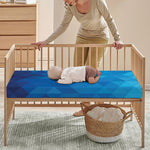 Blue Geometric Triangle Pattern Print Baby Crib Sheet