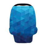 Blue Geometric Triangle Pattern Print Baby Seat Cover