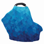 Blue Geometric Triangle Pattern Print Baby Seat Cover