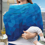 Blue Geometric Triangle Pattern Print Baby Seat Cover