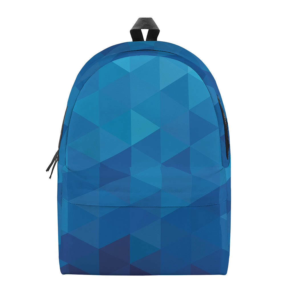 Blue Geometric Triangle Pattern Print Backpack