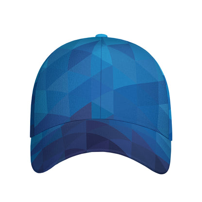 Blue Geometric Triangle Pattern Print Baseball Cap