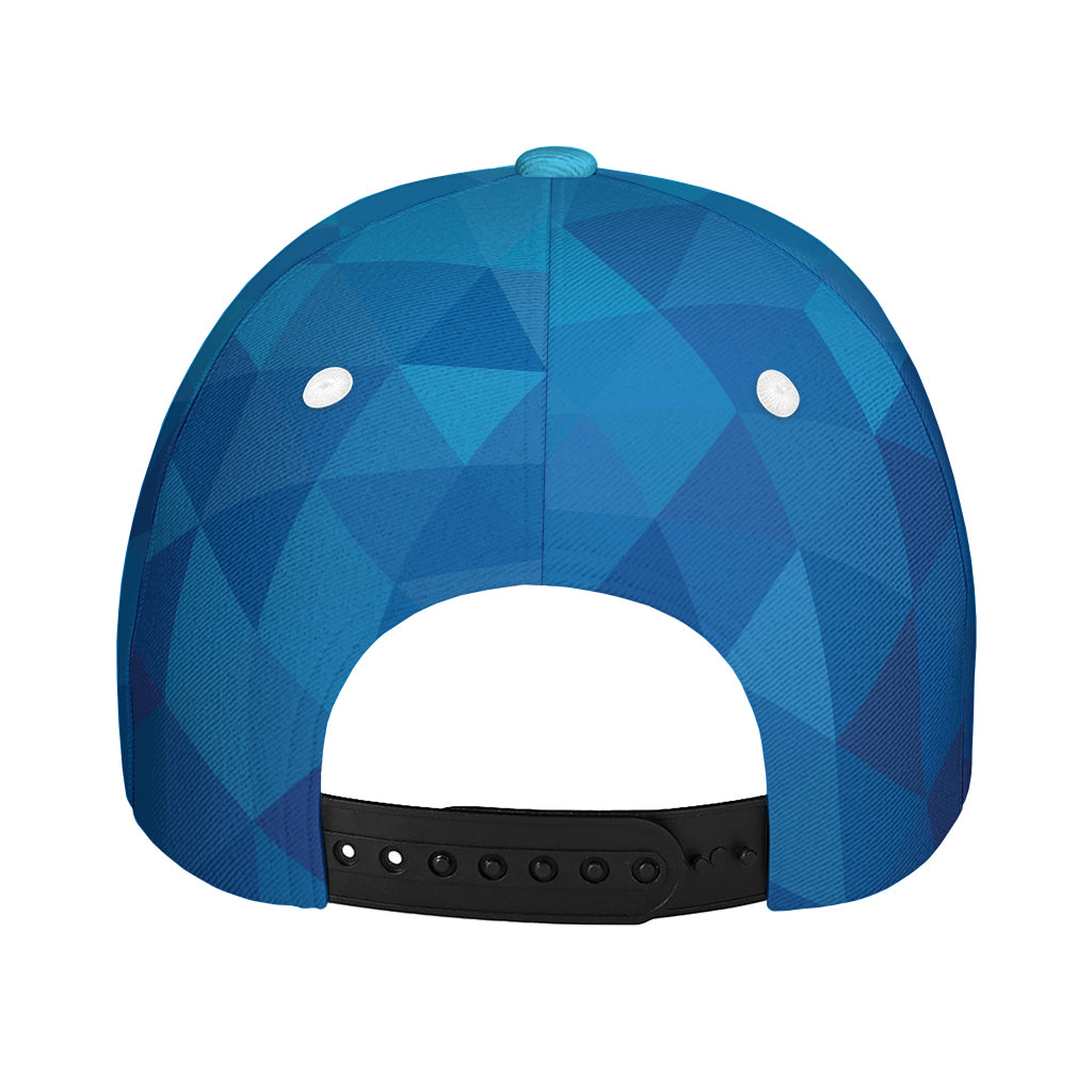 Blue Geometric Triangle Pattern Print Baseball Cap