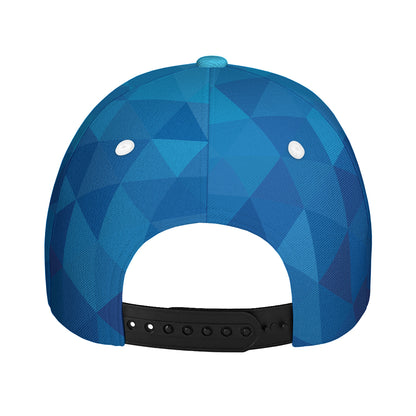 Blue Geometric Triangle Pattern Print Baseball Cap
