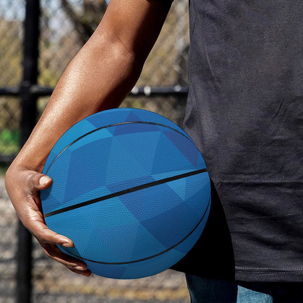 Blue Geometric Triangle Pattern Print Basketball