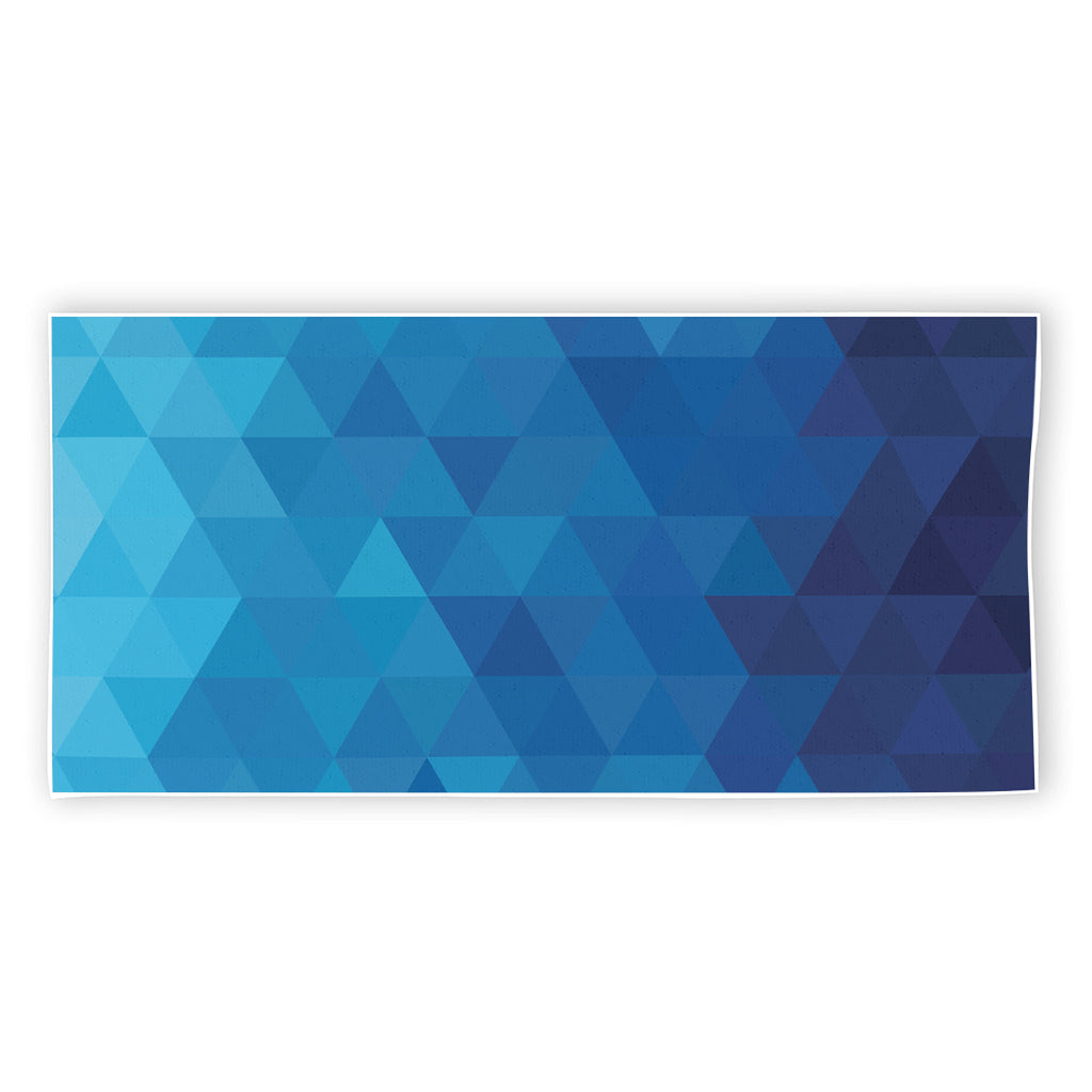 Blue Geometric Triangle Pattern Print Beach Towel