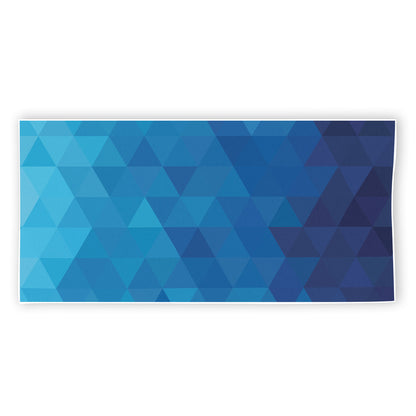 Blue Geometric Triangle Pattern Print Beach Towel