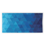 Blue Geometric Triangle Pattern Print Beach Towel