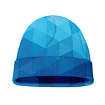 Blue Geometric Triangle Pattern Print Beanie