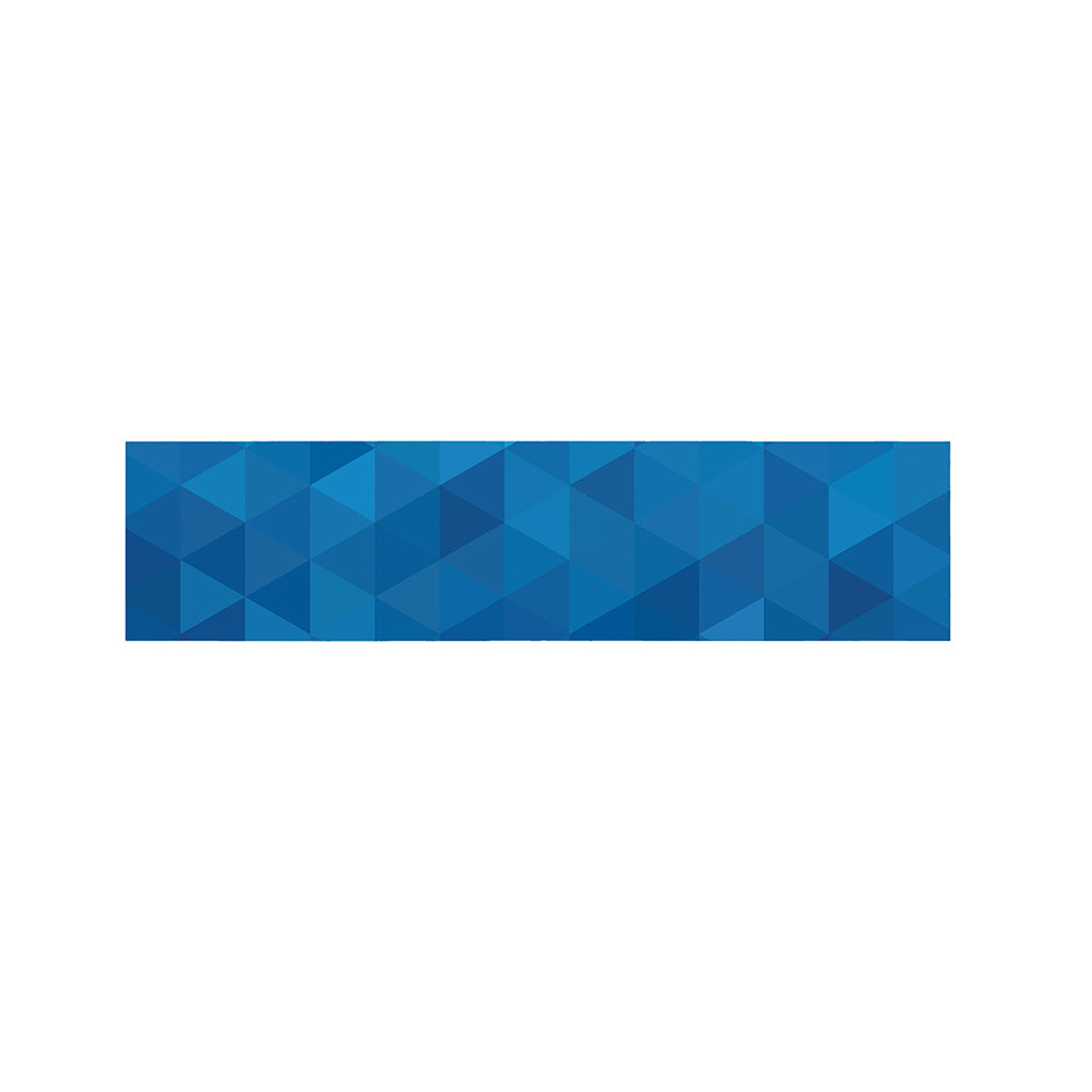 Blue Geometric Triangle Pattern Print Bed Runner