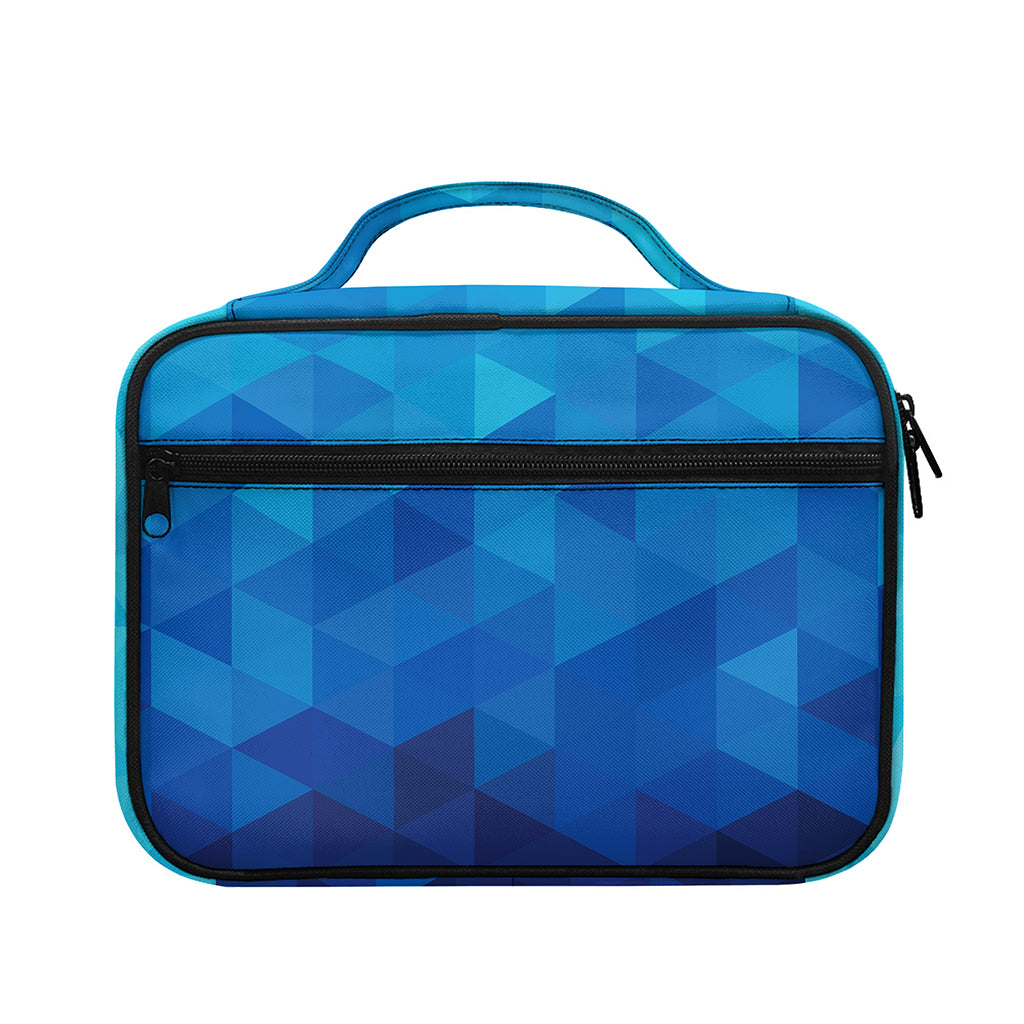 Blue Geometric Triangle Pattern Print Briefcase Bible Bag