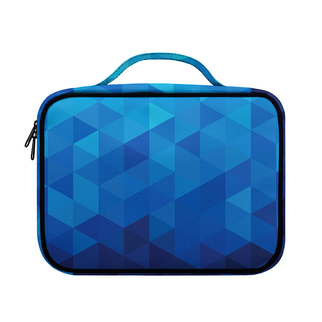 Blue Geometric Triangle Pattern Print Briefcase Bible Bag