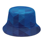 Blue Geometric Triangle Pattern Print Bucket Hat