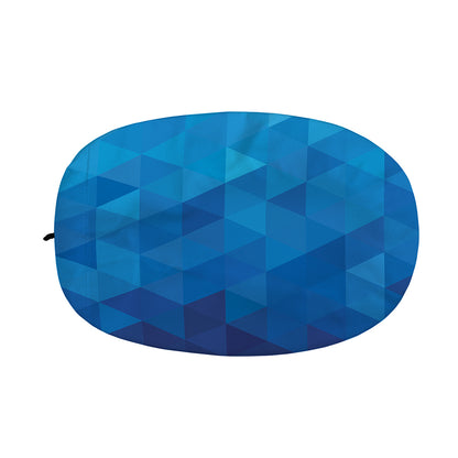 Blue Geometric Triangle Pattern Print Car Side Mirror Covers