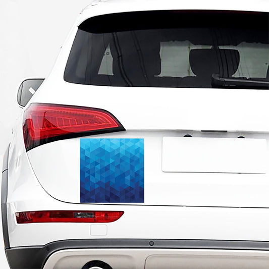 Blue Geometric Triangle Pattern Print Car Sticker