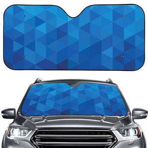 Blue Geometric Triangle Pattern Print Car Windshield Sun Shade