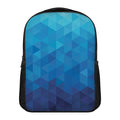 Blue Geometric Triangle Pattern Print Casual Backpack