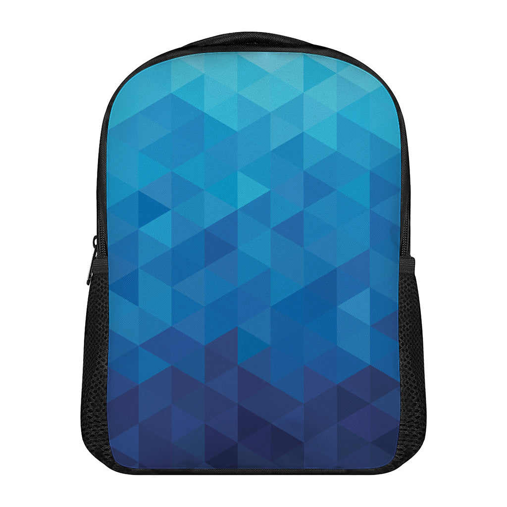 Blue Geometric Triangle Pattern Print Casual Backpack