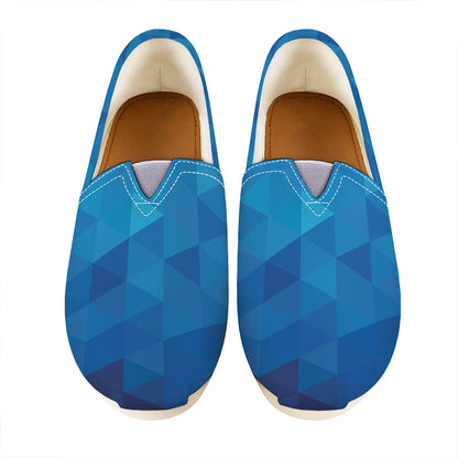 Blue Geometric Triangle Pattern Print Casual Shoes