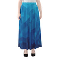Blue Geometric Triangle Pattern Print Chiffon Maxi Skirt